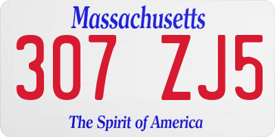 MA license plate 307ZJ5