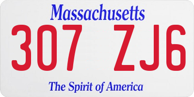 MA license plate 307ZJ6