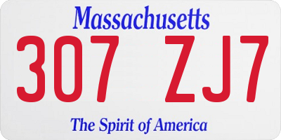 MA license plate 307ZJ7