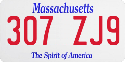 MA license plate 307ZJ9