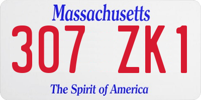 MA license plate 307ZK1