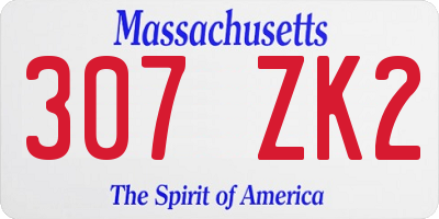 MA license plate 307ZK2