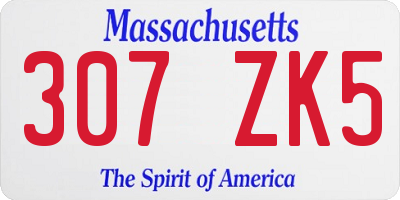 MA license plate 307ZK5