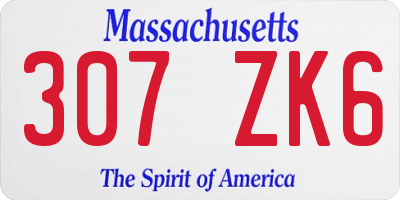 MA license plate 307ZK6