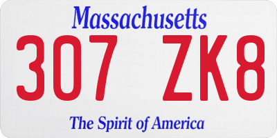 MA license plate 307ZK8