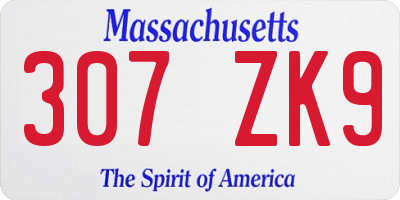 MA license plate 307ZK9