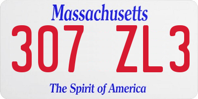 MA license plate 307ZL3
