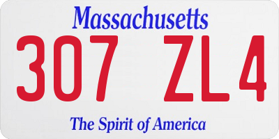 MA license plate 307ZL4
