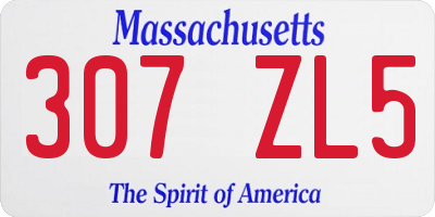 MA license plate 307ZL5