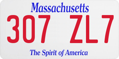 MA license plate 307ZL7