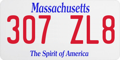 MA license plate 307ZL8