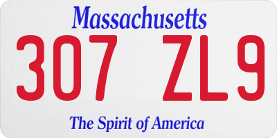 MA license plate 307ZL9
