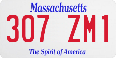 MA license plate 307ZM1