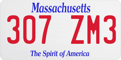 MA license plate 307ZM3