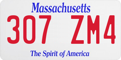 MA license plate 307ZM4