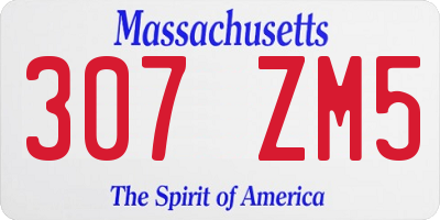 MA license plate 307ZM5