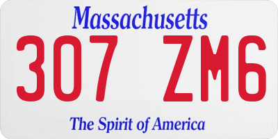MA license plate 307ZM6
