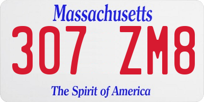 MA license plate 307ZM8