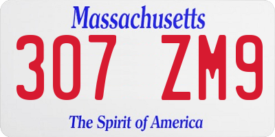 MA license plate 307ZM9