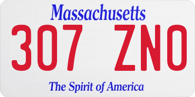 MA license plate 307ZN0