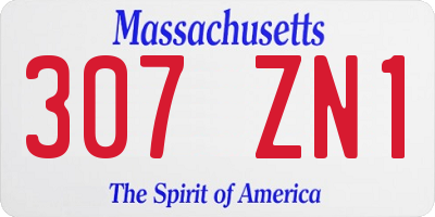 MA license plate 307ZN1
