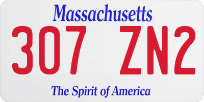 MA license plate 307ZN2