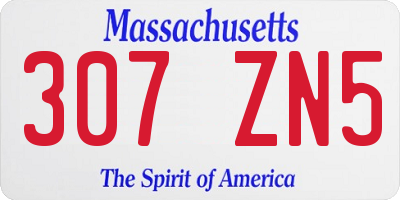 MA license plate 307ZN5