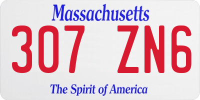 MA license plate 307ZN6