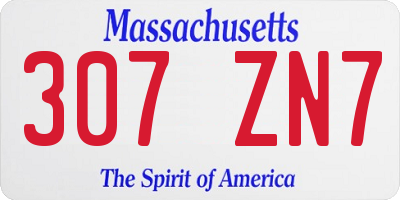 MA license plate 307ZN7