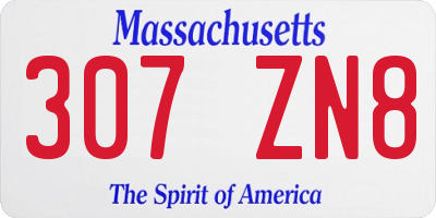 MA license plate 307ZN8