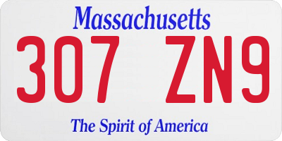 MA license plate 307ZN9