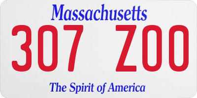 MA license plate 307ZO0