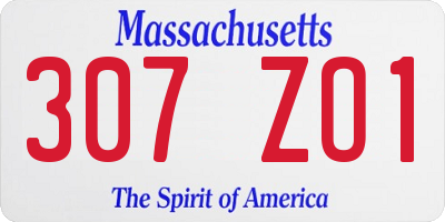 MA license plate 307ZO1