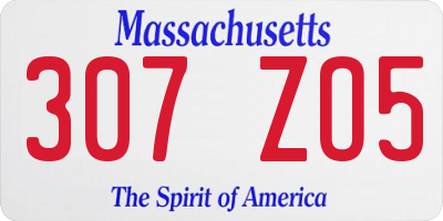 MA license plate 307ZO5