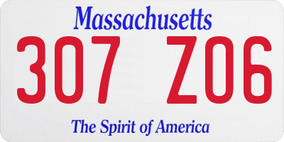 MA license plate 307ZO6