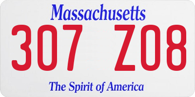 MA license plate 307ZO8