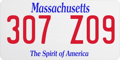 MA license plate 307ZO9