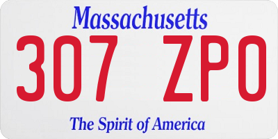 MA license plate 307ZP0