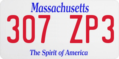MA license plate 307ZP3