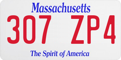 MA license plate 307ZP4