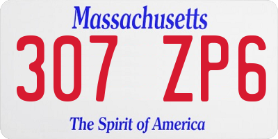 MA license plate 307ZP6