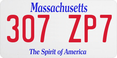 MA license plate 307ZP7