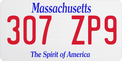 MA license plate 307ZP9
