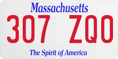 MA license plate 307ZQ0