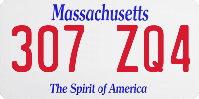 MA license plate 307ZQ4