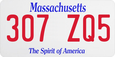 MA license plate 307ZQ5