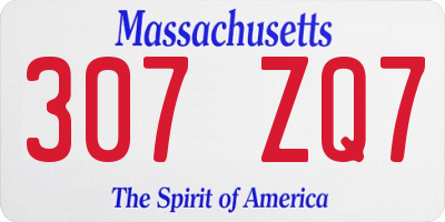 MA license plate 307ZQ7