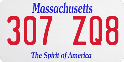 MA license plate 307ZQ8