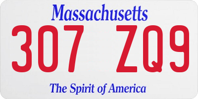 MA license plate 307ZQ9