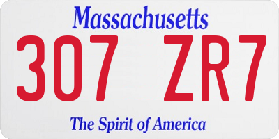 MA license plate 307ZR7